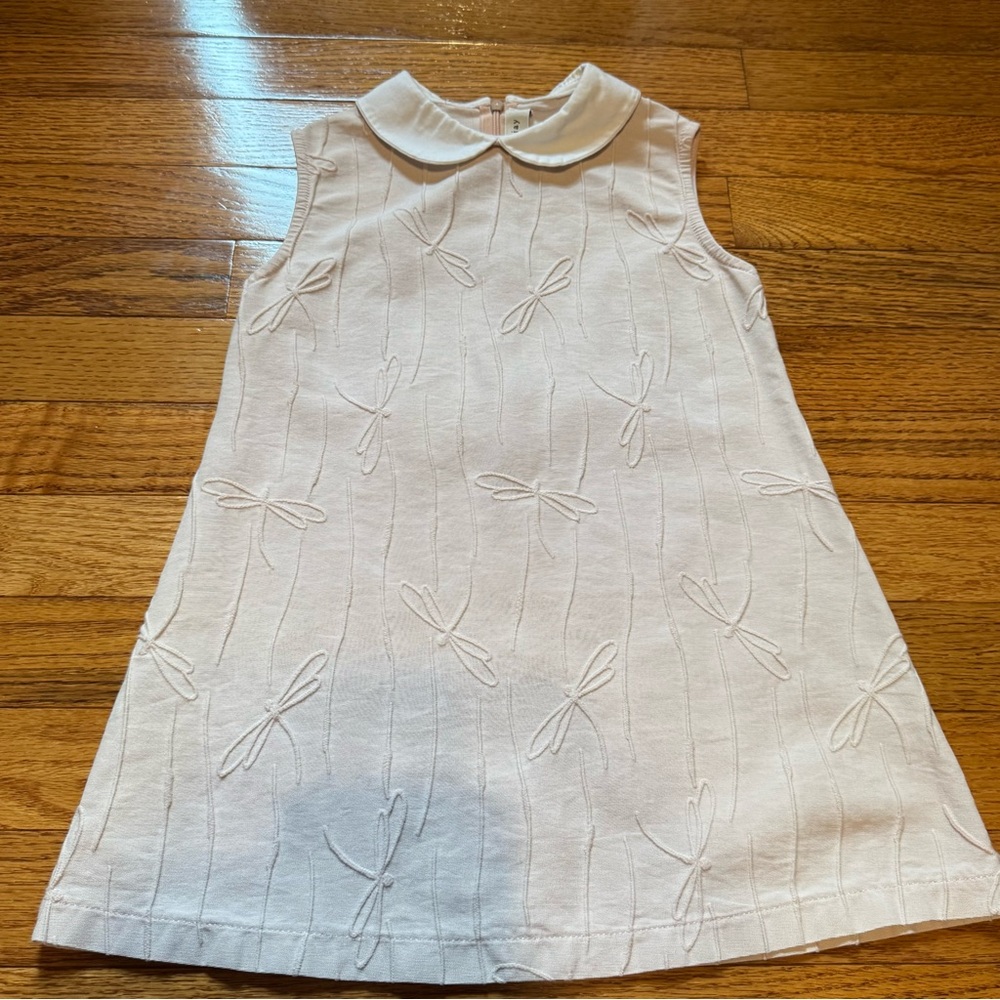 Jay Jay Dragonfly Embroidered Shift Dress with Peter Pan Collar